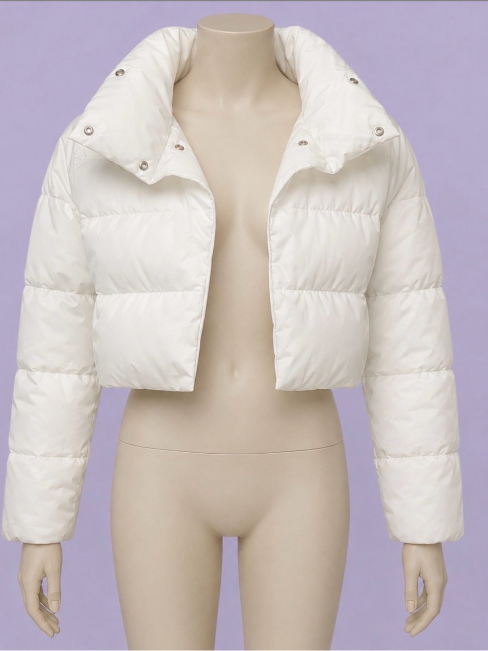 MICAS Cropped Puffer Jacket - Cream-NWT